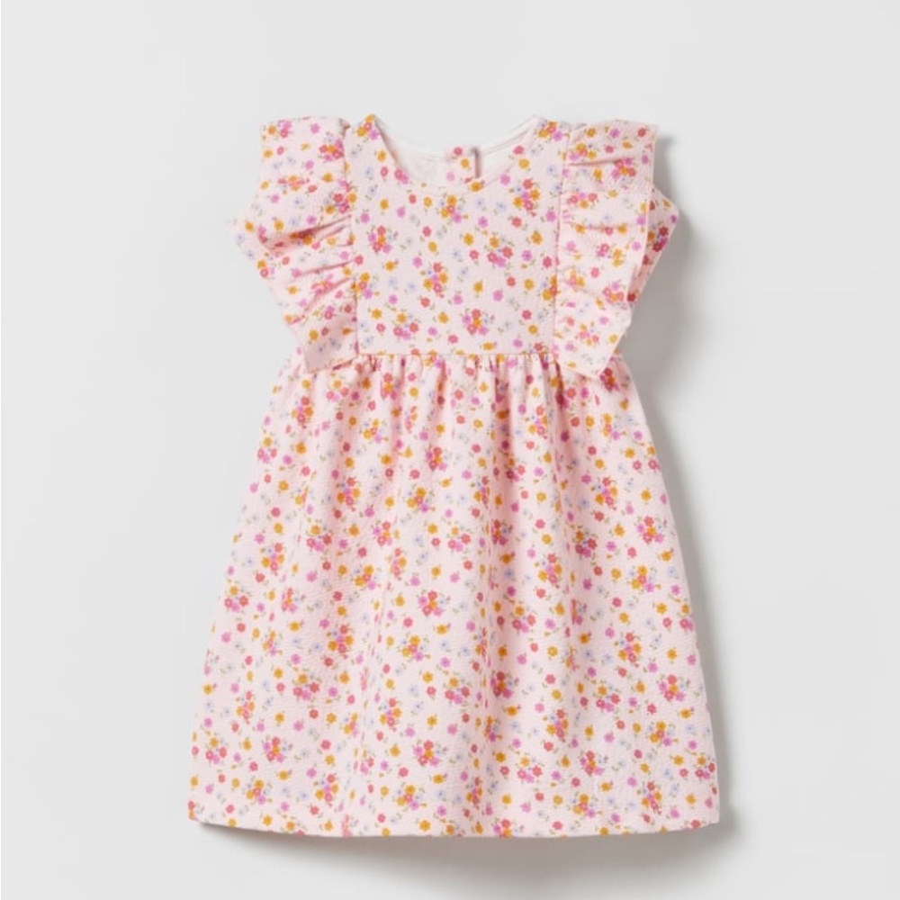 Zara Floral Printed Jacquard Dress